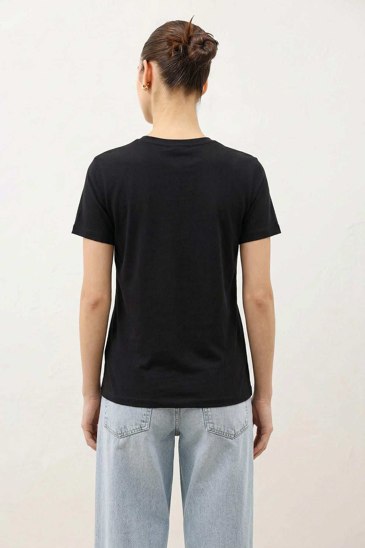Antioch Siyah Kadın Basic T-Shirt