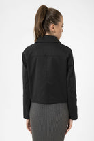 Antioch-Siyah Kadın Mevsimlik İnce Kısa Ceket-Ceket-6-Milagron.com