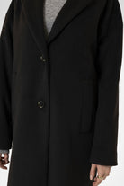 Antioch-Siyah Kadın Yün Karışımlı Dokulu Kaban-Kaban-5-Milagron.com