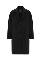 Antioch-Siyah Kadın Yün Karışımlı Dokulu Kaban-Kaban-7-Milagron.com