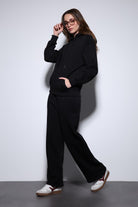 Antioch-Siyah Kapüşonlu Basic Kadın Sweatshirt-Sweatshirt-2-Milagron.com