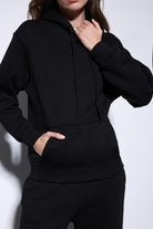 Antioch-Siyah Kapüşonlu Basic Kadın Sweatshirt-Sweatshirt-6-Milagron.com