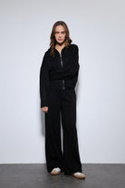 Antioch-Siyah Kapüşonlu üst Ve Geniş Paça Triko Takım-Alt - Üst Takım-3-Milagron.com