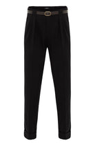 Antioch-Siyah Kemerli Double Paça Pantolon-Kumaş Pantolon-1-Milagron.com
