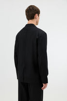 Antioch Siyah Keten Karışımlı Erkek Blazer Ceket