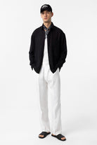 Antioch-Siyah Keten Karışımlı Relax Fit Erkek Gömlek-Gömlek-7-Milagron.com