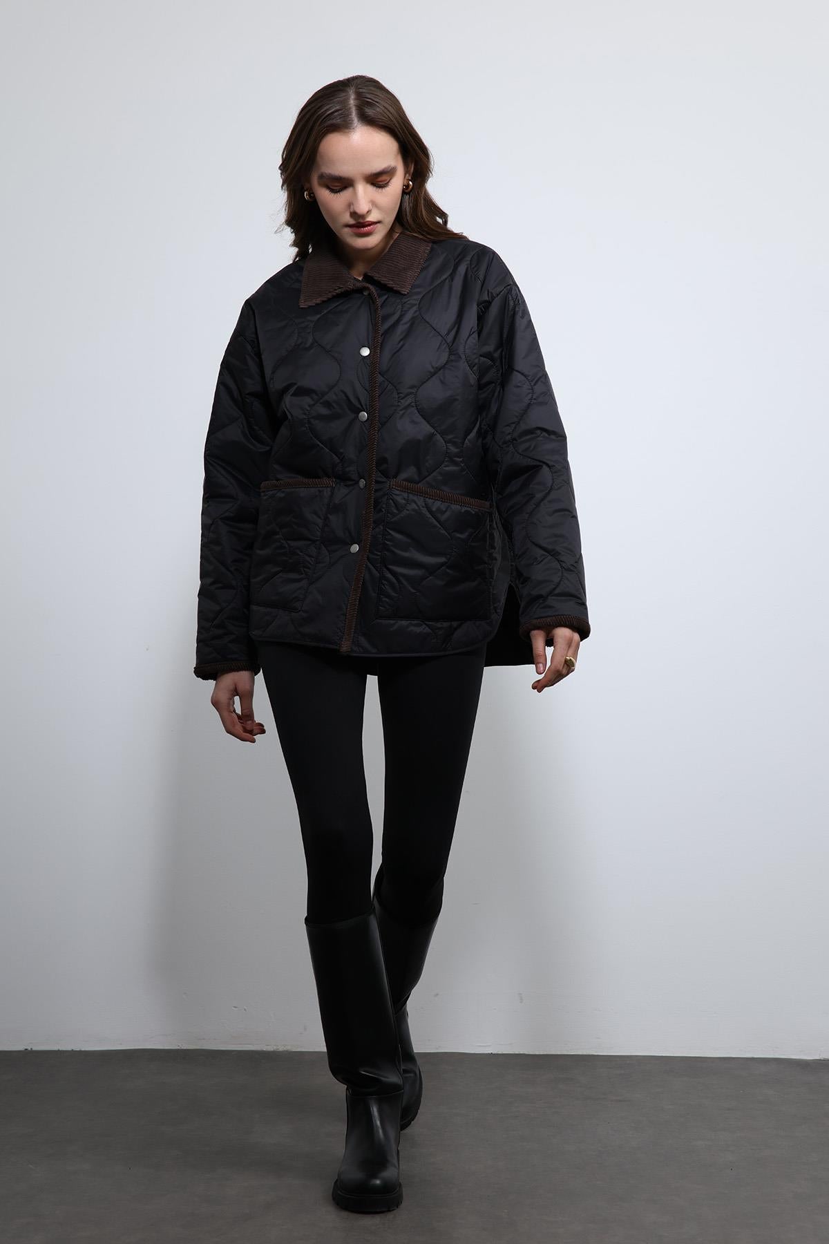 Antioch-Siyah Kontrast Yaka Desenli Mont-Mont-2-Milagron.com