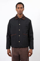 Antioch-Siyah Kontrast Yaka Erkek Mont-Mont-5-Milagron.com