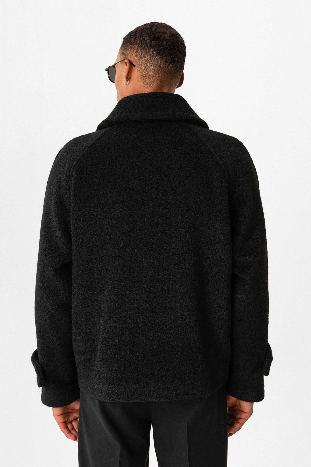 Antioch-Siyah Kruvaze Crop Fit Erkek Mont-Mont-6-Milagron.com