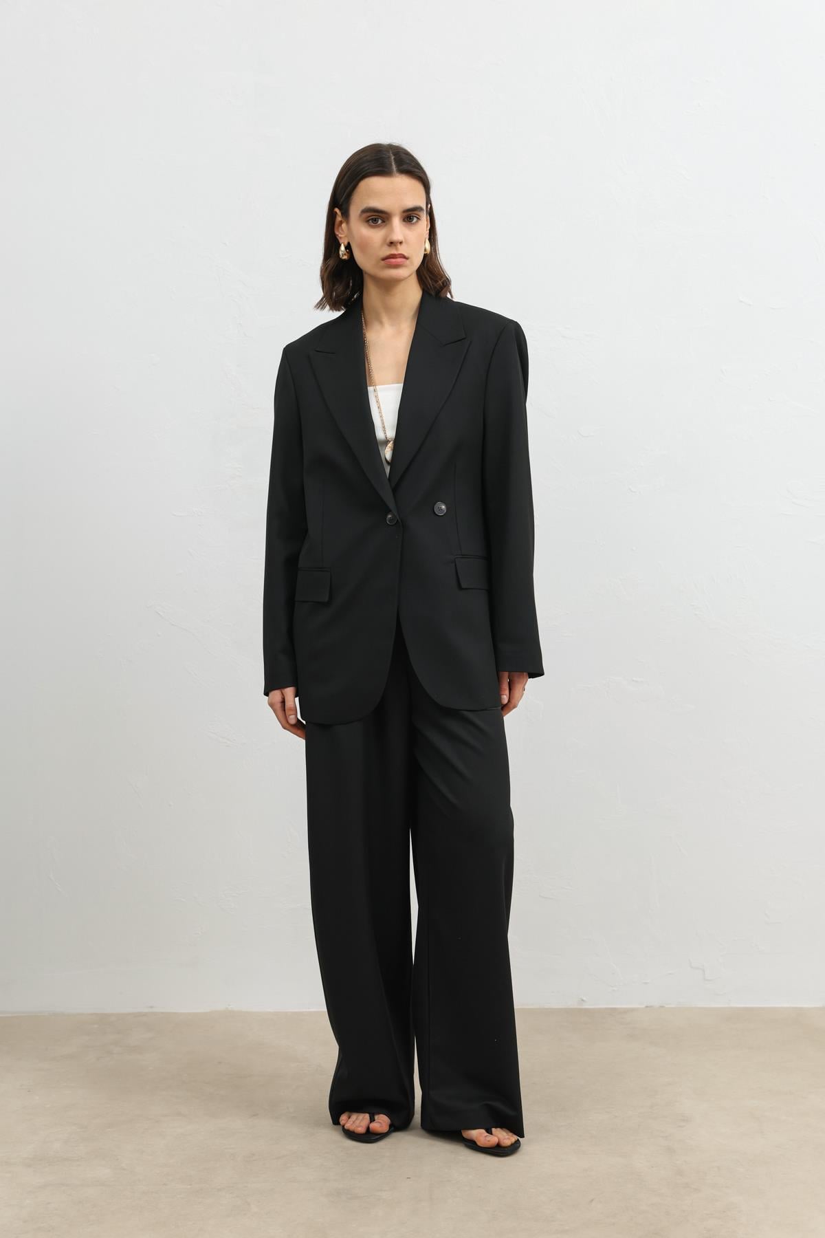 Antioch Siyah Kruvaze Kadın Blazer