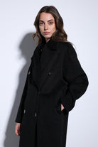 Antioch-Antioch Siyah Kruvaze Kadın Kaban-Kaban-4-Milagron.com