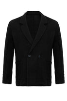 Antioch-Siyah Kruvaze Kapama Astarsız Erkek Blazer Ceket-Blazer Ceket-7-Milagron.com