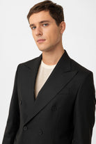 Antioch-Siyah Kruvaze Kapama İtalyan Kesim Erkek Takım-Takım Elbise-3-Milagron.com