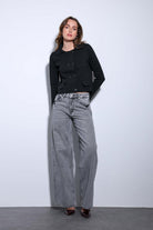 Antioch-Antioch Siyah Kruvaze Kapama Kadın Triko Hırka-Hırka-2-Milagron.com