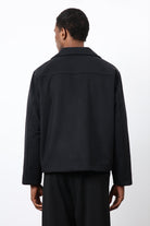 Antioch-Siyah Kruvaze Kapama Kısa Erkek Kaban-Kaban-5-Milagron.com