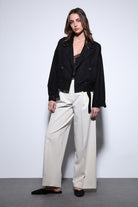 Antioch-Antioch Siyah Kruvaze Kısa Kadın Trençkot-Trençkot-4-Milagron.com