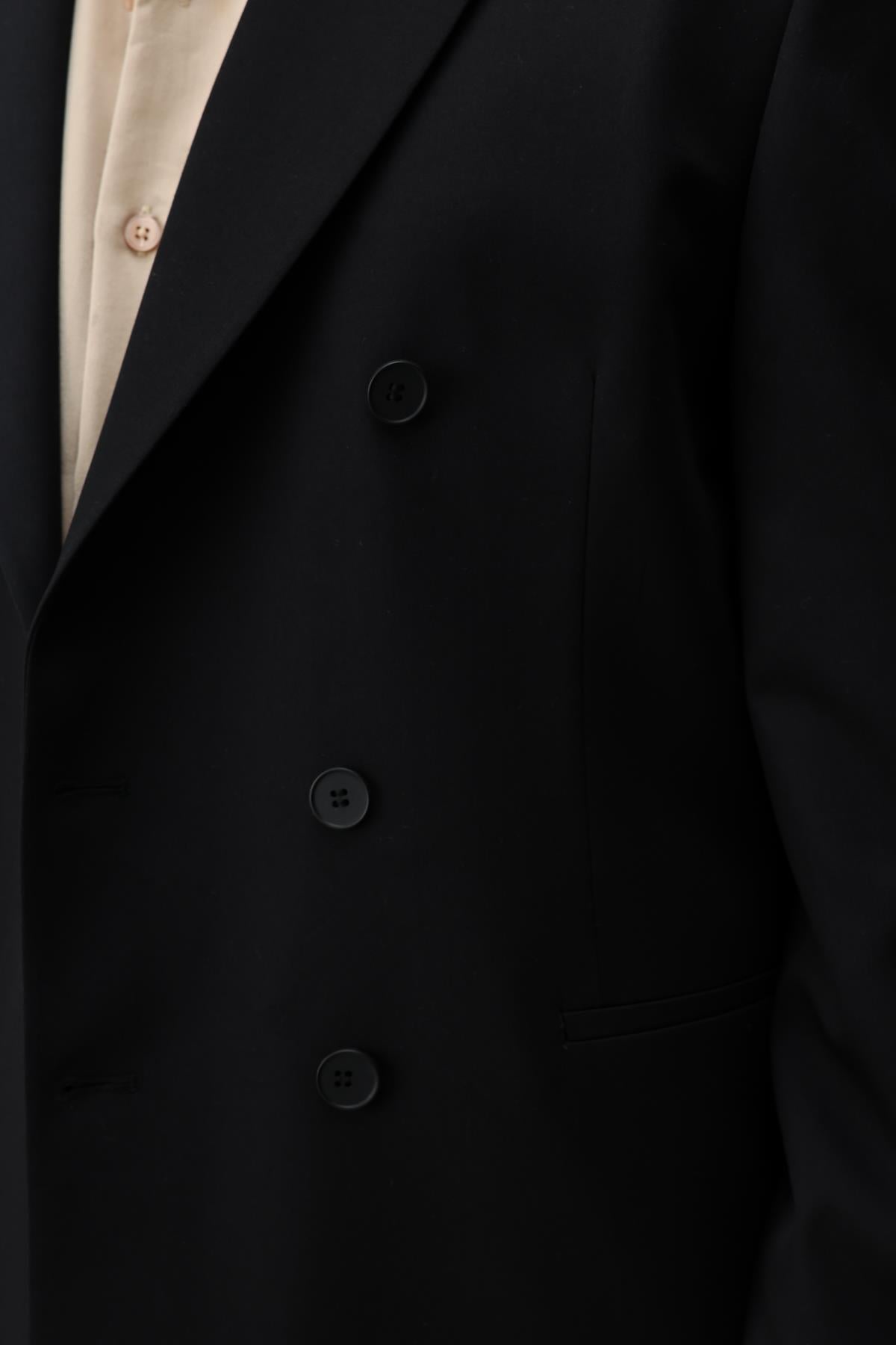 Antioch Siyah Kruvaze Relaxed Fit Erkek Blazer Ceket