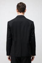 Antioch Siyah Kruvaze Relaxed Fit Erkek Blazer Ceket