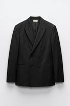 Antioch Siyah Kruvaze Relaxed Fit Erkek Blazer Ceket