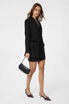 Antioch-Siyah Kuşaklı Kadın Blazer-Blazer Ceket-2-Milagron.com