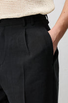 Antioch Siyah Lyocell Relaxed Fit Pileli Erkek Pantolon