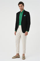 Antioch-Siyah Metal Tek Düğme Erkek Blazer Ceket-Ceket-3-Milagron.com