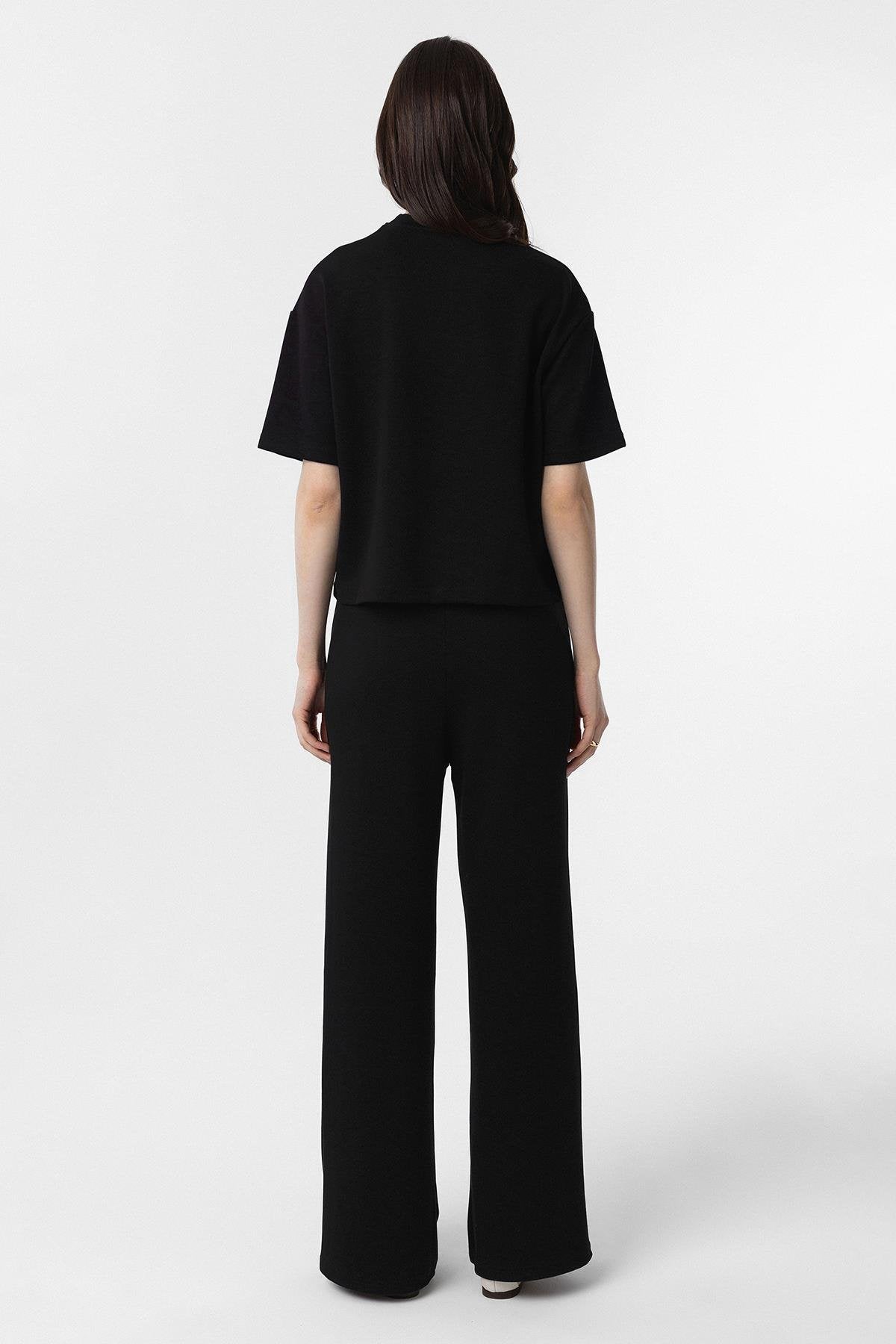 Antioch-Siyah Modal Kadın Eşofman Takım-Alt - Üst Takım-5-Milagron.com