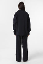 Antioch-Siyah Modal Kadın Gömlek Pantolon Takım-Alt - Üst Takım-5-Milagron.com