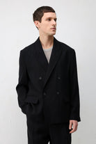 Antioch Siyah Modal Karışımlı Relaxed Fit Erkek Blazer Ceket