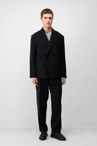 Antioch Siyah Modal Karışımlı Relaxed Fit Erkek Blazer Ceket