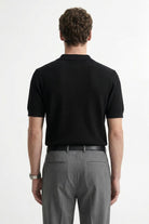 Antioch Siyah Örgü Dokulu Polo Yaka Erkek T-Shirt