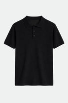 Antioch Siyah Örgü Dokulu Polo Yaka Erkek T-Shirt