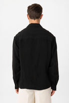 Antioch-Siyah Oversize Dokulu Erkek Gömlek-Gömlek-5-Milagron.com