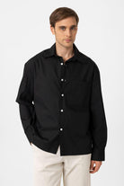 Antioch-Siyah Pamuklu Relaxed Erkek Gömlek-Gömlek-2-Milagron.com