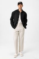 Antioch-Siyah Pamuklu Relaxed Erkek Gömlek-Gömlek-3-Milagron.com