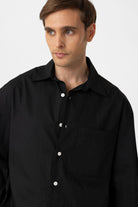 Antioch-Siyah Pamuklu Relaxed Erkek Gömlek-Gömlek-5-Milagron.com