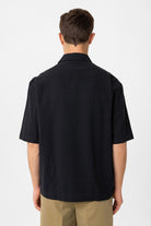 Antioch-Siyah Pamuklu Relaxed Kısa Kollu Erkek Gömlek-Gömlek-5-Milagron.com