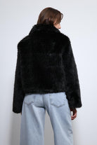 Antioch-Siyah Peluş Görünümlü Mont-Mont-5-Milagron.com