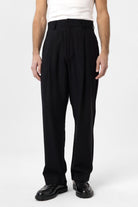 Antioch-Siyah Pileli Baggy Fit Erkek Pantolon-Kumaş Pantolon-1-Milagron.com