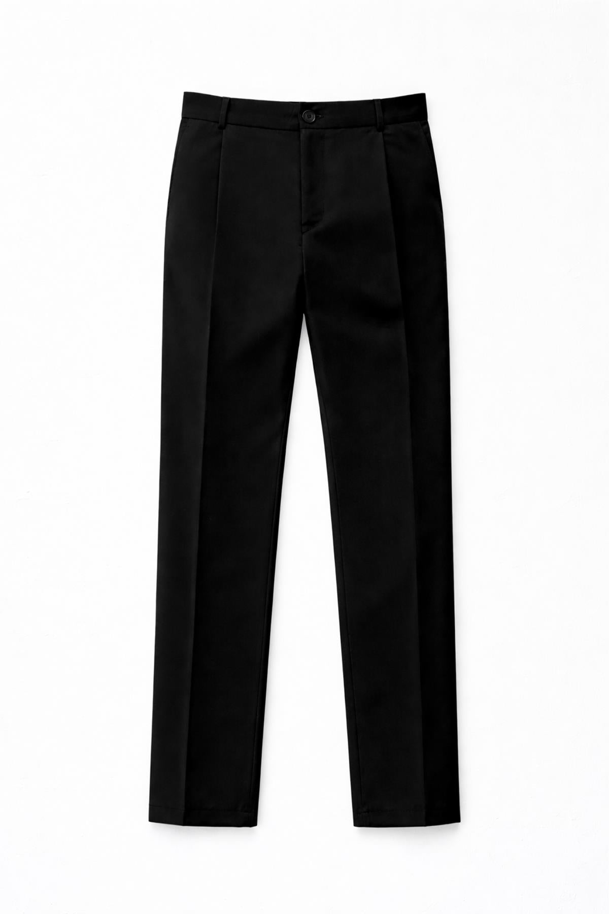 Antioch Siyah Pileli Relaxed Fit Erkek Pantolon