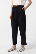 Antioch-Siyah Pilili Soft Bilek Boyu Kadın Pantolon-Kumaş Pantolon-1-Milagron.com