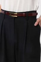 Antioch-Siyah Pilili Soft Bilek Boyu Kadın Pantolon-Kumaş Pantolon-3-Milagron.com