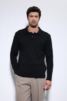 Antioch-Siyah Polo Yaka Basic Erkek Kazak-Kazak-3-Milagron.com