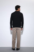 Antioch-Siyah Polo Yaka Basic Erkek Kazak-Kazak-6-Milagron.com