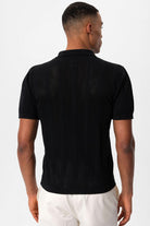 Antioch-Siyah Polo Yaka Fermuarlı Örme Erkek T Shirt-T-Shirts-6-Milagron.com