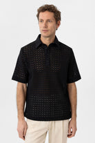 Antioch-Siyah Polo Yaka örgü Erkek T Shirt-T-Shirts-1-Milagron.com