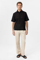 Antioch-Siyah Polo Yaka örgü Erkek T Shirt-T-Shirts-3-Milagron.com