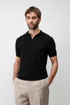 Antioch Siyah Premium Dokulu Erkek Triko T-Shirt