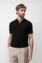 Antioch Siyah Premium Dokulu Erkek Triko T-Shirt