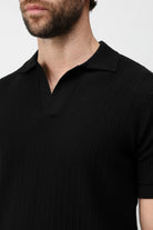 Antioch Siyah Premium Dokulu Erkek Triko T-Shirt